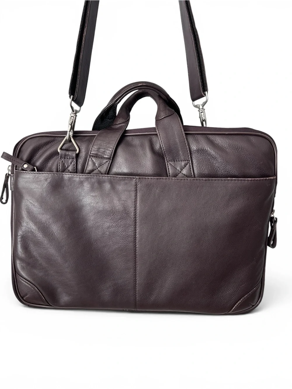 Latico Brown Faux Leather Briefcase Laptop Bag